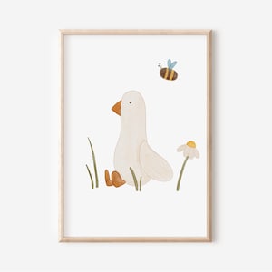Poster Goose Baby Room | A3 & A4 | Spring Decoration Easter Postcard Children Postcard Birthday Birthday Gift