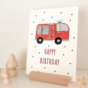 Postcard Happy Birthday A6 Fire Department Postcard children Postcard birthday card children's birthday birthday card birthday gift image 4