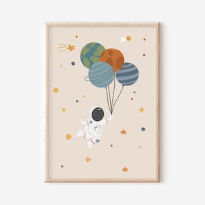 Poster Astronaut in A4 & A3 for the children's room | Space poster | Space | Children's room poster | Wall decoration | Gift | Pressure