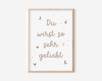 "You Are So Loved" Poster | Alphabet Picture | Learn ABC | Nursery Poster | Wall Decor | Gift | Print