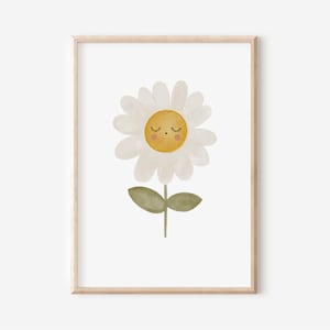 Pósters de margaritas en A4 y A3 | Niñas | Pósters para niñas | Decoración de pared | Regalo | Lámina | Habitación infantil | Habitación de niña