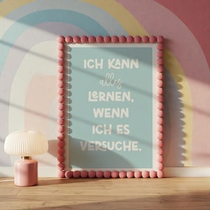 Affiche de motivation pour enfants | Pensées positives | Pédagogie Montessori | Affiches pour chambre d'enfant | Décoration murale | Cadeau | Pression