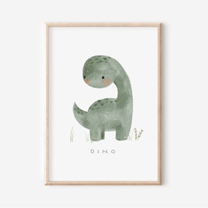Kinder Dino Bild | Dinosaurier Poster | Dinosaurier Poster | Kinderzimmer Poster | Wanddekoration | Geschenk | Druck