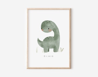 Kinder Dino Bild | Dinosaurier Poster | Dinosaurier Poster | Kinderzimmer Poster | Wanddekoration | Geschenk | Druck