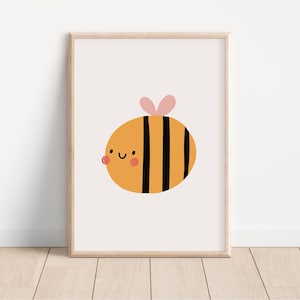Affiche chambre bébé abeille mignonne en A4 et A3, décoration murale garçons filles, impression, cadeau