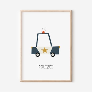 Carteles de policía para habitaciones infantiles en tamaño A4 y A3 | niño | Chicas | Decoración de pared | Regalo | Presión
