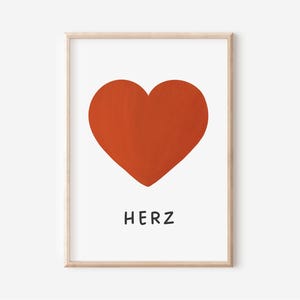 Póster de corazón para habitación infantil en formato A4 y A3, decoración de pared | Regalo | Imprimir | chicos Chica