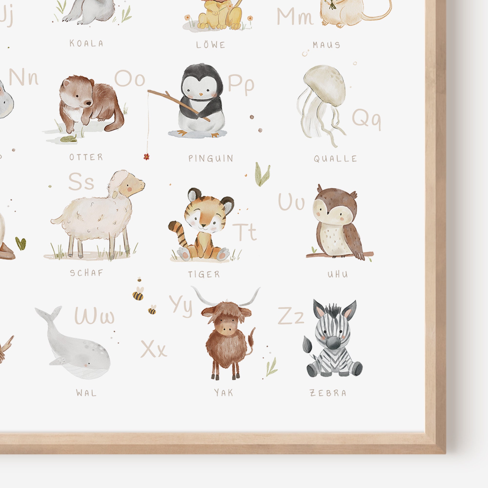 Kinderbild ABC AlphabetBild ABC lernen KinderzimmerPoster