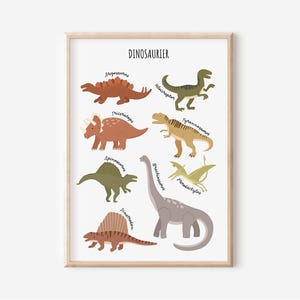 Kinder Dino Bild | Dinosaurier Poster | Dinosaurier Kinderzimmer | Kinderzimmer Poster | Wanddekoration | Geschenk | Druck