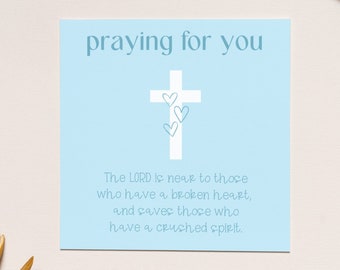 praying for you Psalm 34 Christian sympathy card - get well soon condolence card