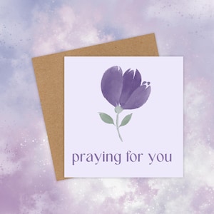 Je prie pour vous - carte de rétablissement - carte de condoléances florale chrétienne