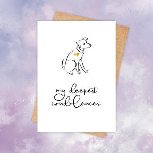 Beileidskarte für Hunde - mein aufrichtiges Beileid - Minimalistische Trauerkarte für den Verlust Ihres Haustieres