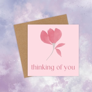 je pense à vous - carte de condoléances florale - à bientôt