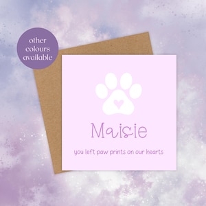 Tarjeta de condolencias para mascotas personalizada - Tarjeta de condolencias para mascotas - Regalo conmemorativo por la pérdida de una mascota