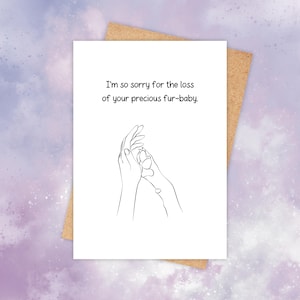 carte de sympathie pour chien - Je suis désolé pour la perte de votre précieux bébé à fourrure - carte de condoléances minimaliste pour la perte d'un animal de compagnie - carte de deuil commémoratif