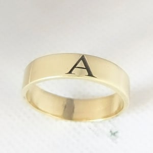 Personalized letter Ring, Custom silver Initial Ring, Sterling Silver Dainty tiny Ring, Silver Name Ring, Silver Engrave Ring, Gifts For Her