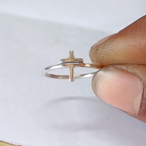 Tiny Cross Ring - Dainty Cross Band Minimalist Jewelry Promise Ring Statement Ring Christian Jewelry Stackable Ring Jesus Christ Faith Ring