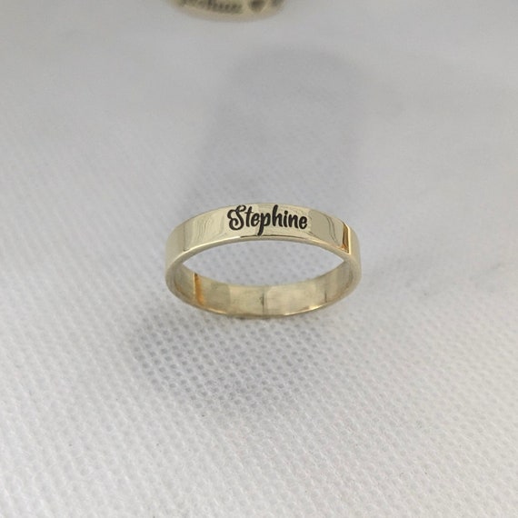 Custom Name Ring, Personalized Silver Ring, Stacking Ring