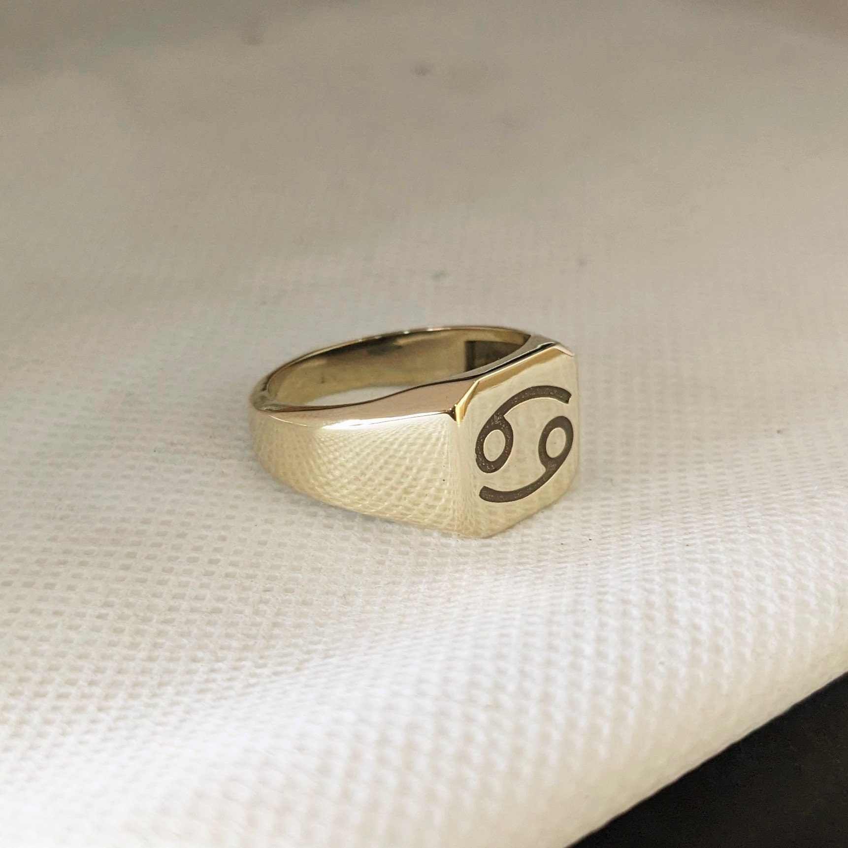 Cancer Zodiac Signet Ring, Sterling Silver Cancer Ring, Astrology ...