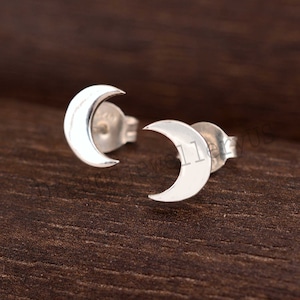 Dainty Crescent Moon Stud Earrings, Moon Stud Earrings, Crescent Moon Studs, Tiny Studs, Dainty Stud Earrings, Minimalist Earring