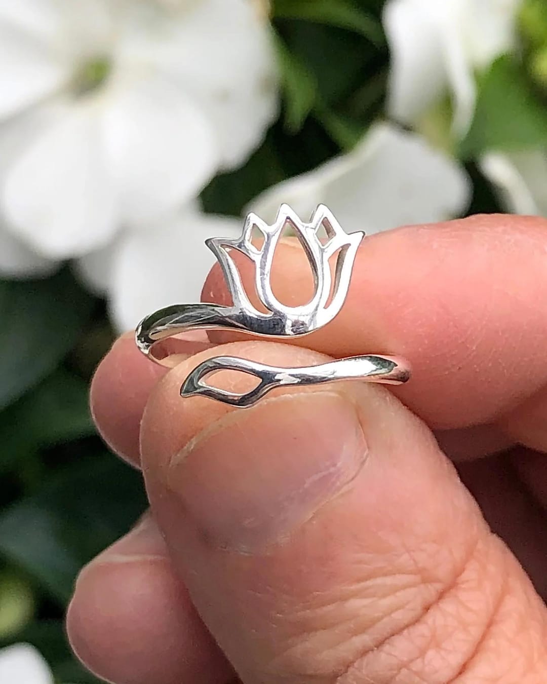Elegant Adjustable Lotus Flower Rings | Dainty Floral Jewelry | Perfect ...