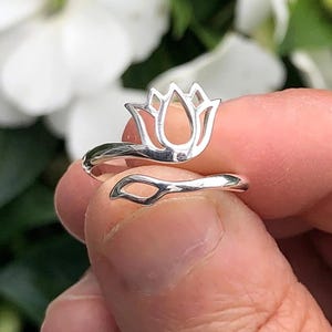 Elegant Adjustable  Lotus Flower Rings | Dainty Floral Jewelry | Perfect Christmas Gift for Her