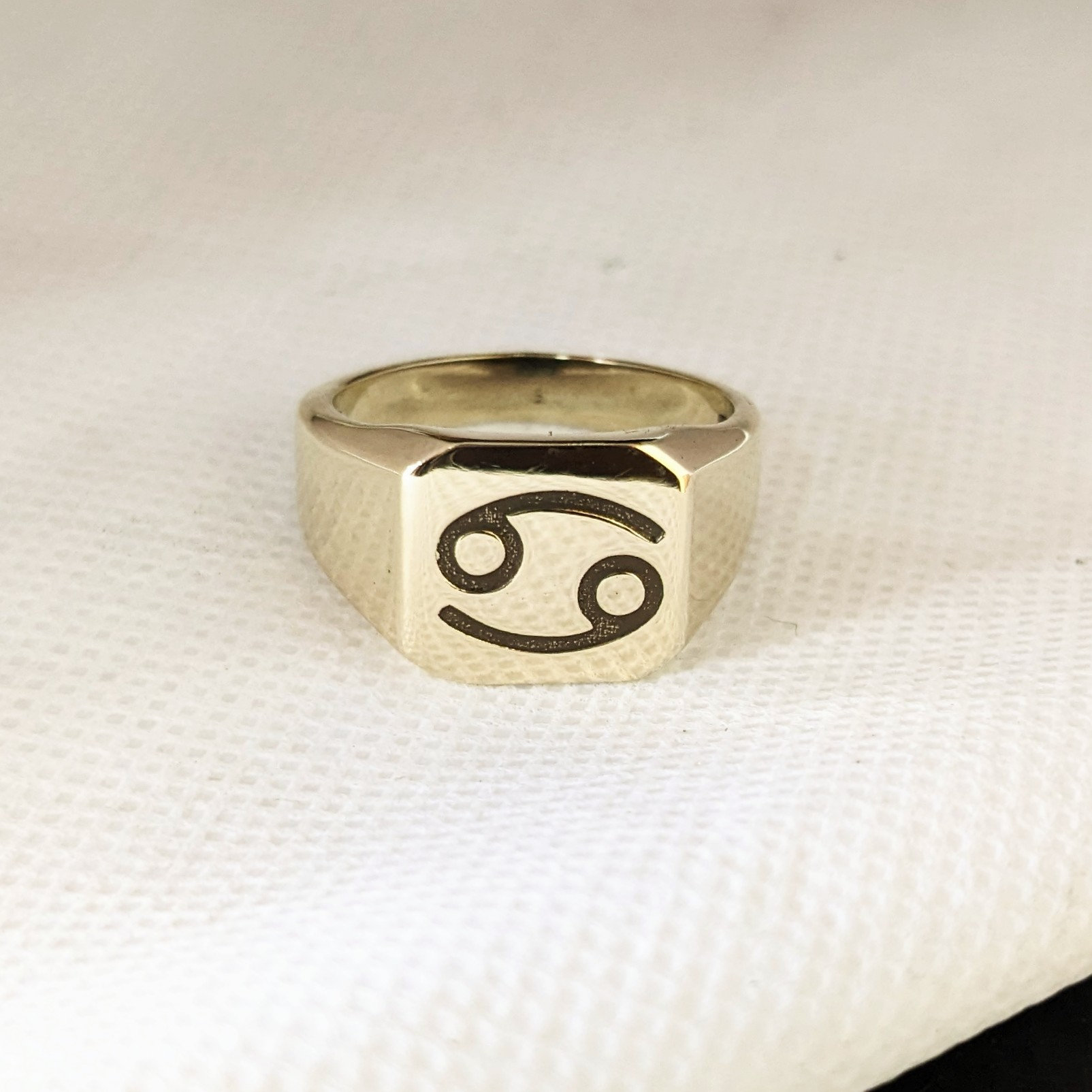 Cancer Zodiac Signet Ring, Sterling Silver Cancer Ring, Astrology ...