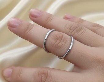 Anillo de férula de cuello de cisne ajustable de plata de ley, soporte para artritis