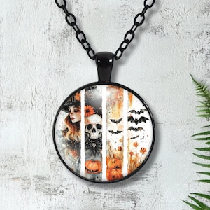 Halloween Necklace, Spooky Theme Pendant