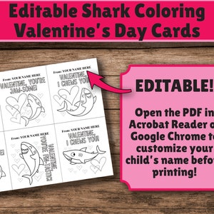 EDITABLE Printable Black and White Kids Valentine's Day Cards for ...