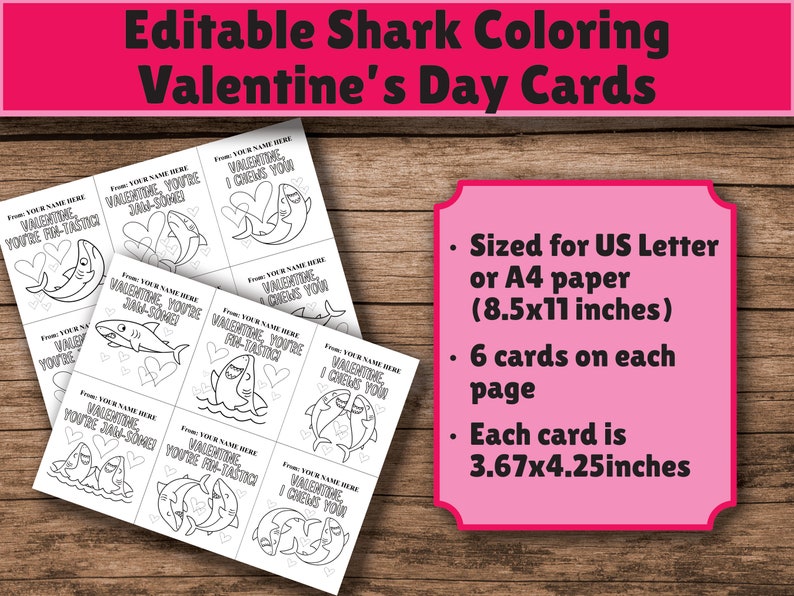 EDITABLE Printable Black and White Kids Valentine's Day Cards for ...