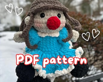 Molly: the Comfy Clown Doll Crochet Pattern - PDF pattern, crochet, digital download only, amigurumi pattern, big comfy couch clown