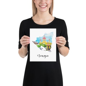 Nicaragua Oil Painting Print (No Frame)