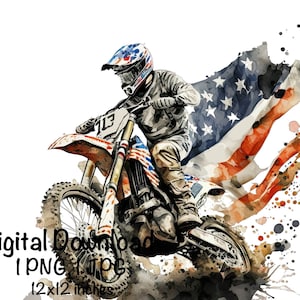Motocross Us Flag Etsy UK