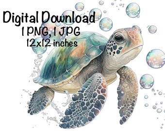 Tortuga marina, clipart de acuarela de tortuga marina, animales del océano, tortuga marina PNG, tortuga marina nadando en el agua, sublimación de tortuga, tortuga marina imprimible
