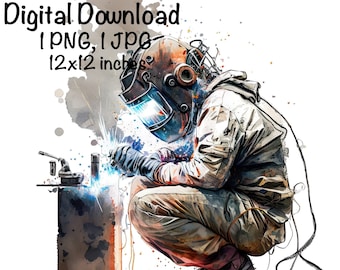 Schweißer Aquarell Schweißen Clipart Eisen Arbeiter PNG Kommerzielle Nutzung Schweißen Aquarell Illustration Schweißer Clipart Schweißen Schweißer PNG Grafik