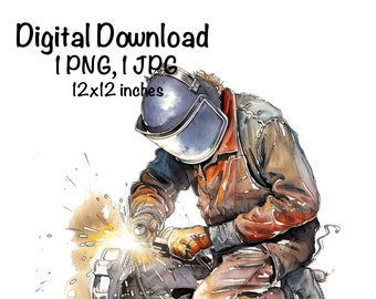 Schweißer Aquarell Schweißen Clipart Eisen Arbeiter PNG Kommerzielle Nutzung Schweißen Aquarell Illustration Schweißer Clipart Schweißen Schweißer PNG Grafik