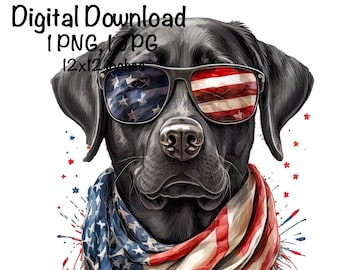 American Dog Patriotic Dog PNG, Labrador Dog US Flag Sublimation PNG, Hunting Sublimation png July 4th png, Digital Download, American Flag