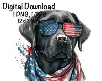 Perro Americano Perro Patriótico PNG, Perro Labrador Sublimación de Bandera de EE.UU. PNG, Sublimación de Caza png 4 de julio png, Descarga Digital, Bandera Americana