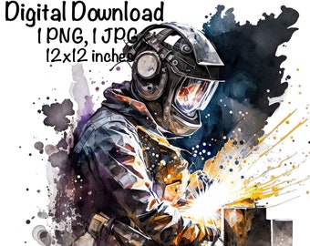 Schweißer Aquarell Schweißen Clipart Eisen Arbeiter PNG Kommerzielle Nutzung Schweißen Aquarell Illustration Schweißer Clipart Schweißen Schweißer PNG Grafik