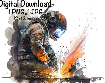 Schweißer Aquarell Schweißen Clipart Eisen Arbeiter PNG Kommerzielle Nutzung Schweißen Aquarell Illustration Schweißer Clipart Schweißen Schweißer PNG Grafik