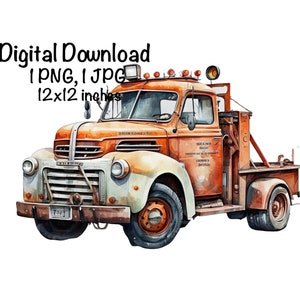 Sleepwagen aquarel, sleepwagen jongens clipart kinderkamer inrichting sleepwagen png commercieel gebruik sleepwagen chauffeur voertuigen aquarel illustratie