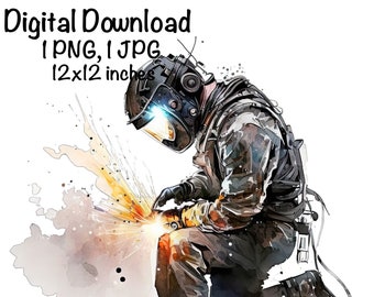 Schweißer Aquarell Schweißen Clipart Eisen Arbeiter PNG Kommerzielle Nutzung Schweißen Aquarell Illustration Schweißer Clipart Schweißen Schweißer PNG Grafik