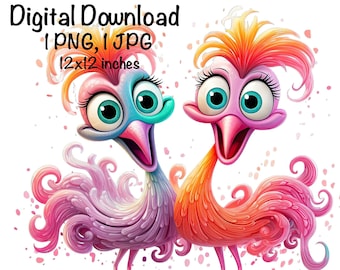 Funny Flamingo PNG, Cute Flamingo PNG Sublimation, Three Crazy Flamingos png, Commercial Use Bird Life, Digital Download, Flamingo Chick PNG