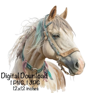 Cowgirl Horse Watercolor, Country Cowgirl Clipart PNG Commercial Use Sublimation Designs Country Girl Horse Watercolor Illustration PNG, JPG