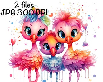 Funny Flamingo PNG, Cute Flamingo PNG Sublimation, Three Crazy Flamingos png, Commercial Use Bird Life, Digital Download, Flamingo Chick PNG