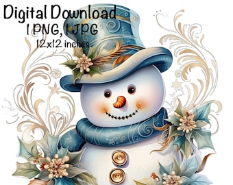 Boneco de neve de Natal fofo PNG, sublimação de Natal, uso comercial, boneco de neve de inverno PNG, bonecos de neve de Natal, enfeite de férias de inverno png