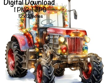 Christmas Tractor PNG, Christmas Lights Xmas PNG, Christmas Farm Tractor Sublimation, Farm Sublimation Christmas Sublimation Merry Christmas