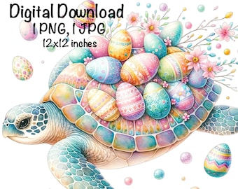 Easter Sea Turtle Sublimation PNG, Cute Sea Turtle clipart, Ocean Animals Sea Turtle PNG, Sea Turtle PNG Sublimation, Save The Turtles png