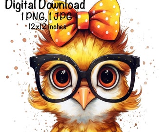 Funny Chicken PNG, Cute Chicken PNG Sublimation, Chicken Wearing Sunglasses Commercial Use, Farm Life Digital Download Chicken Hen Chick PNG